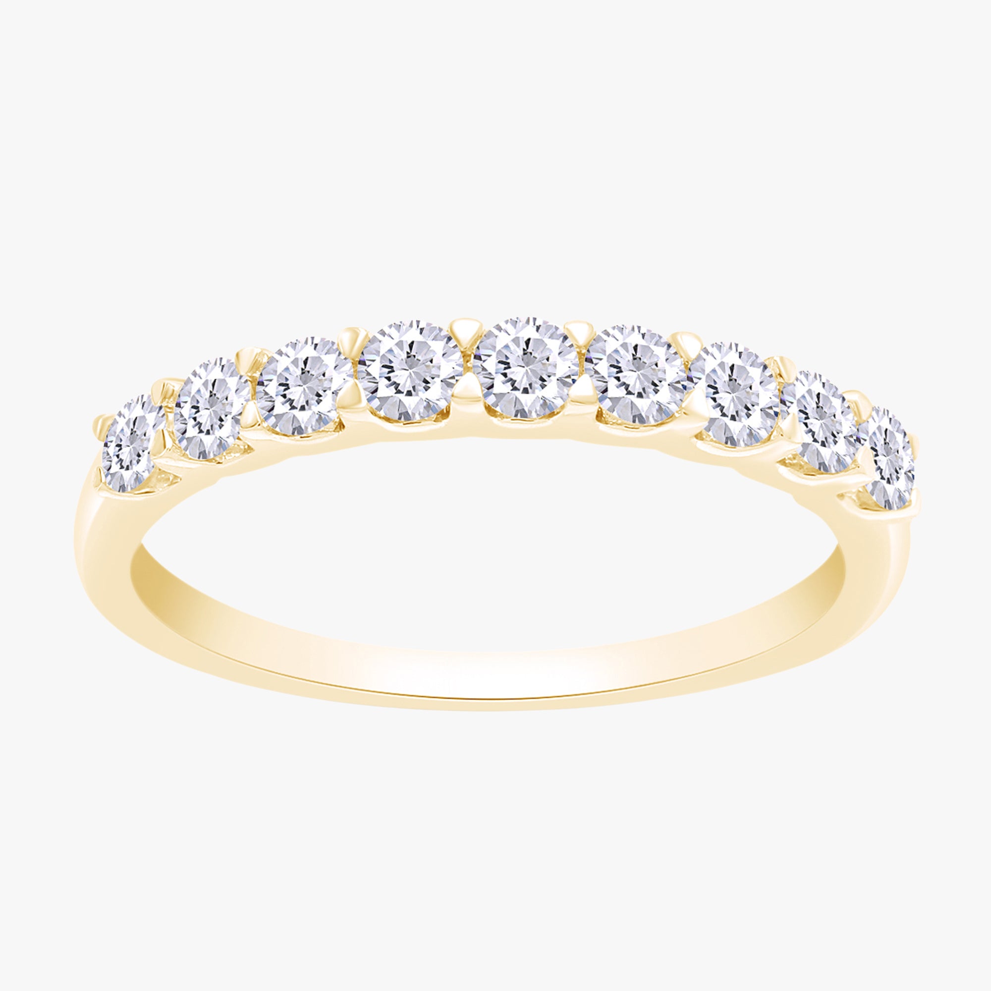 0.50 Carat Round Cut Lab Grown Diamond 9-Stone Engagement Ring