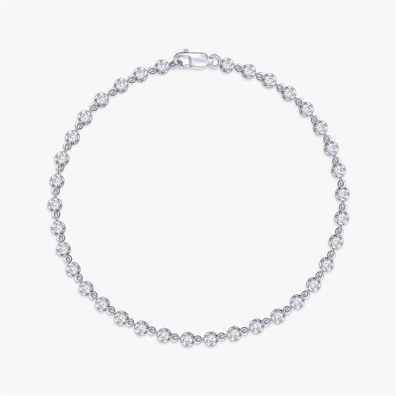 1.08 Carat Lab Grown Golden Halo Diamond Tennis Bracelet