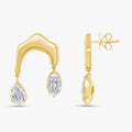 4.00 Carat Marquise and Pear Shape Lab Grown Diamond Drop Stud Earrings