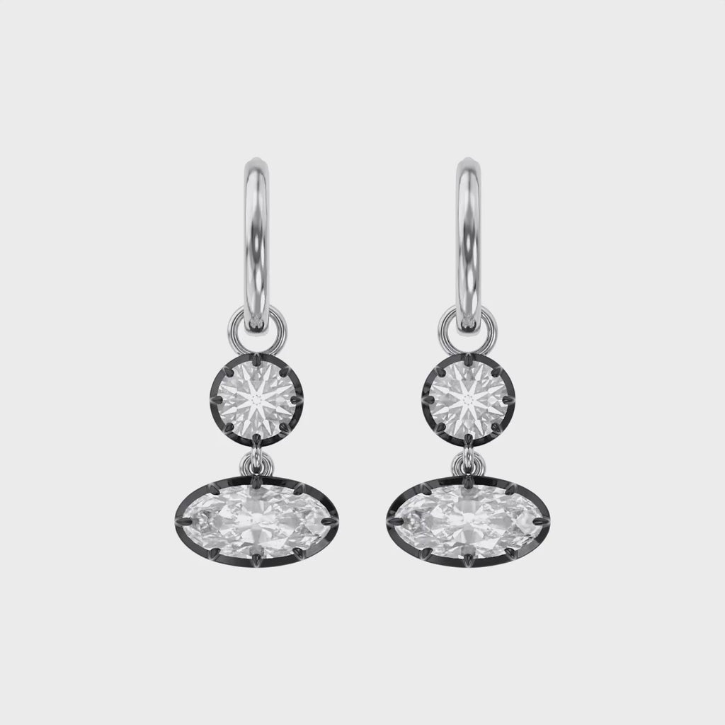 3.90 Carat Lab Grown Diamond Drop Dangle Earrings