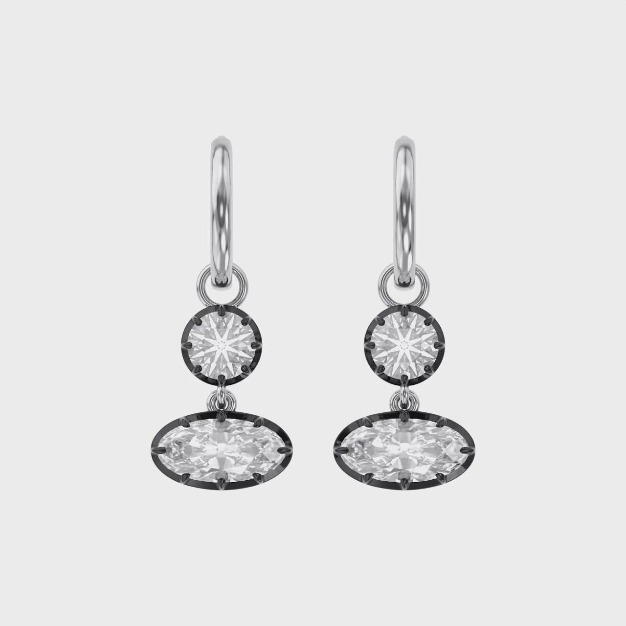 3.90 Carat Lab Grown Diamond Drop Dangle Earrings