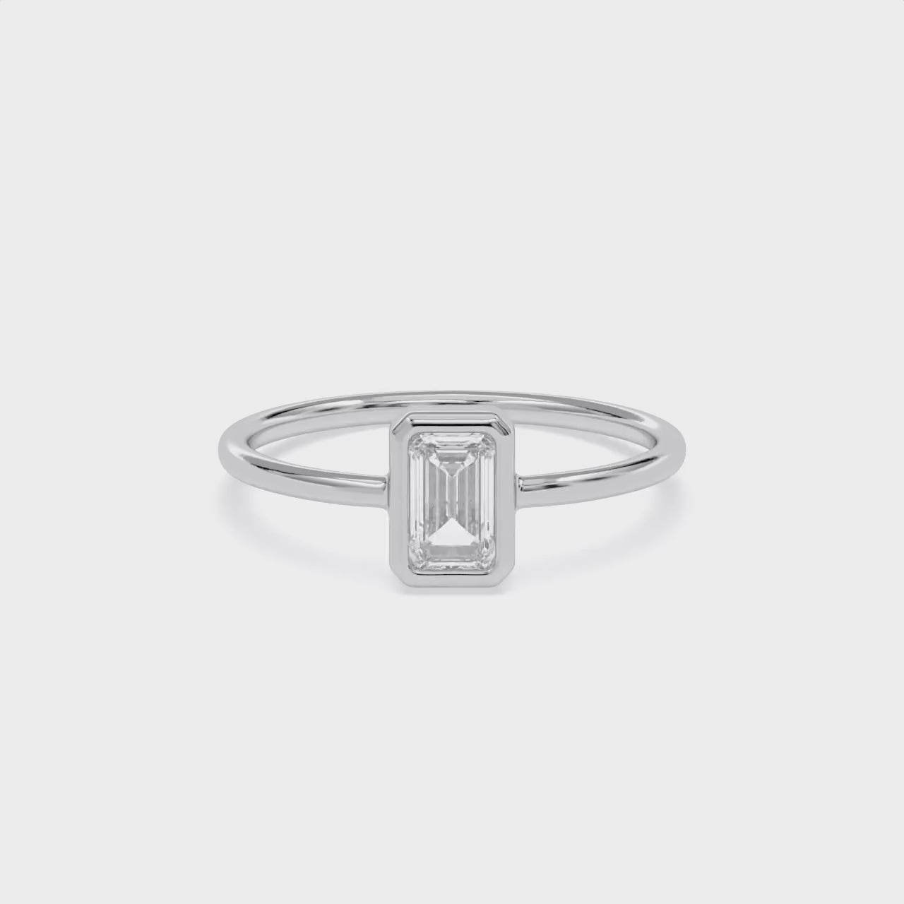 0.55 Carat Emerald Cut Lab Grown Diamond Solitaire Engagement Ring