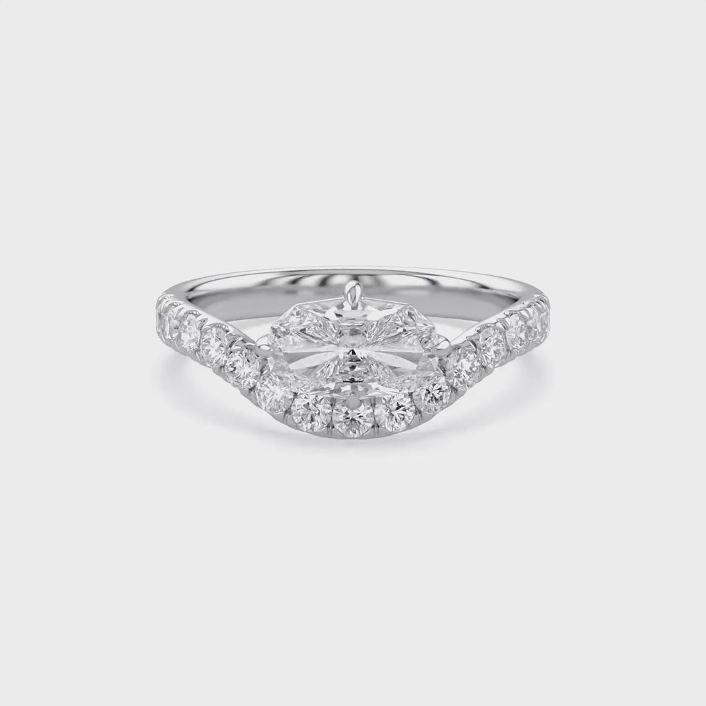 1.50 Carat Lab Grown Diamond Halo Solitaire Engagement Ring