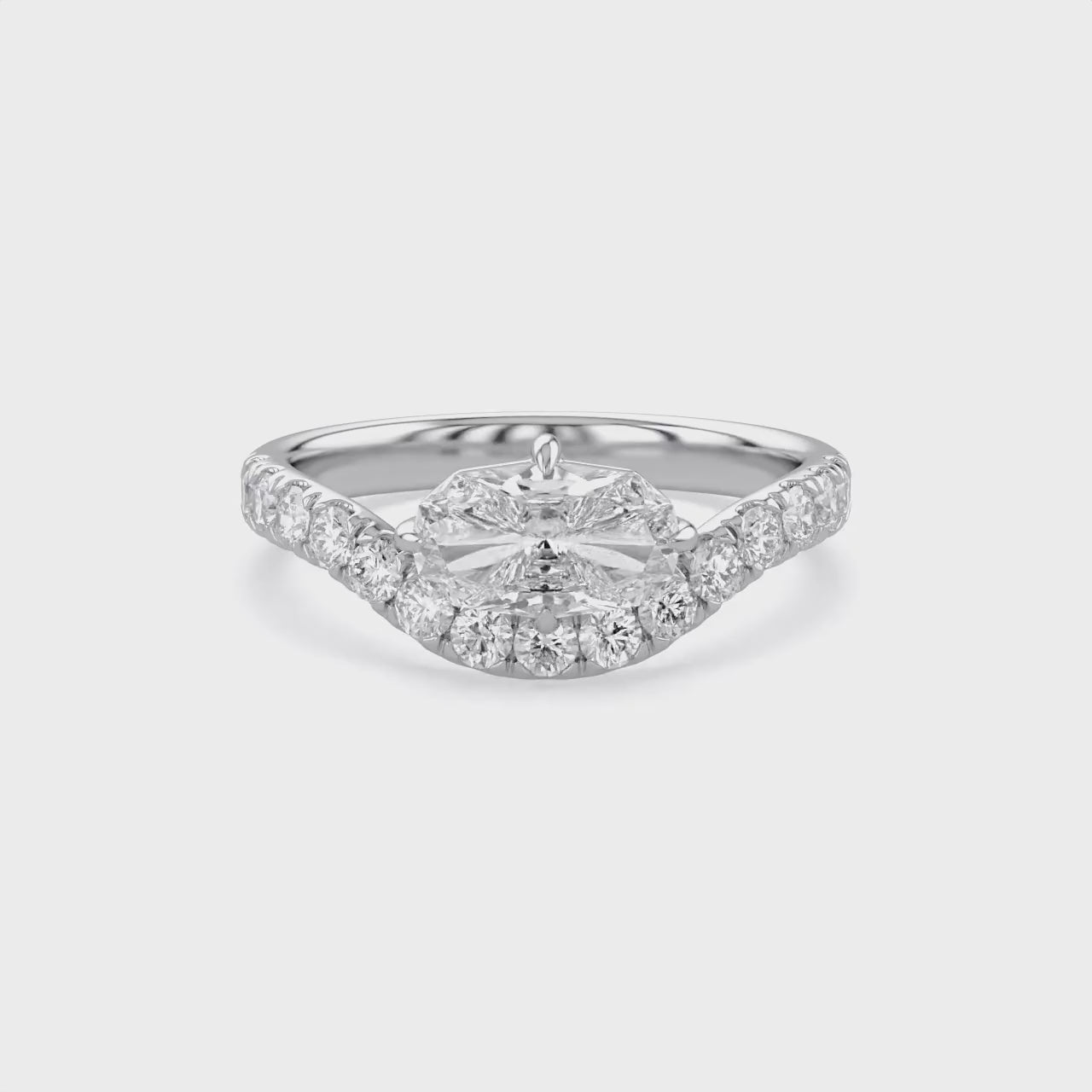 1.50 Carat Lab Grown Diamond Halo Solitaire Engagement Ring
