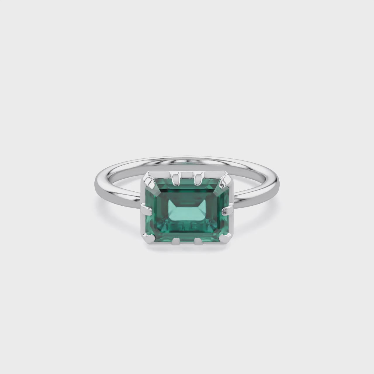 1.80 CTW Emerald Cut Lab Grown Gemstone Solitaire Engagement Ring