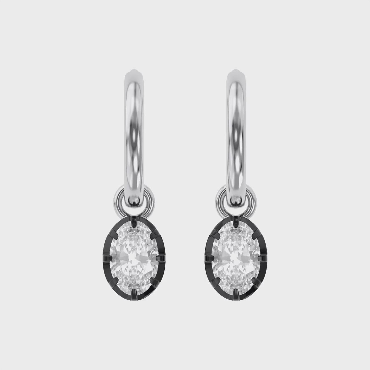 1.30 Carat Oval Cut Lab Grown Diamond Drop Solitaire Earrings