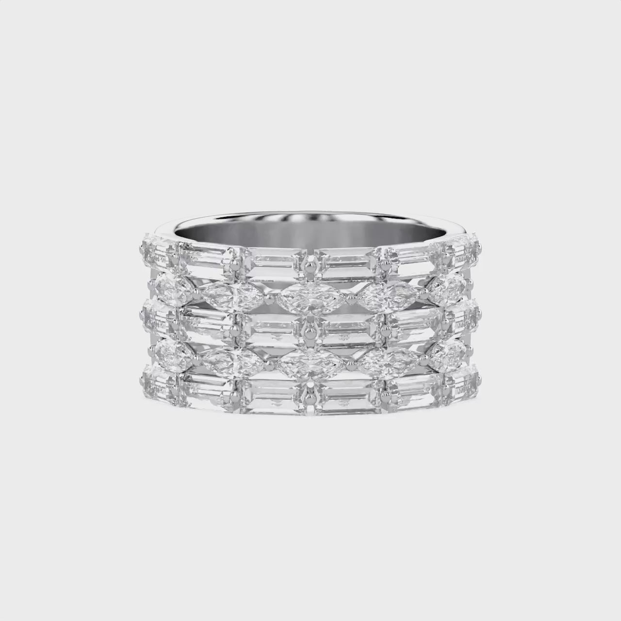 Marquise and Baguette Shape 2.30 Carat Lab Grown Diamond Engagement Ring