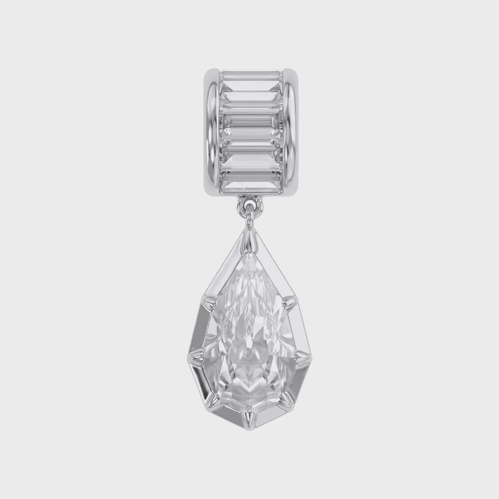 3.75 CTW Pear Shape Lab Grown Diamond Charm Pendant