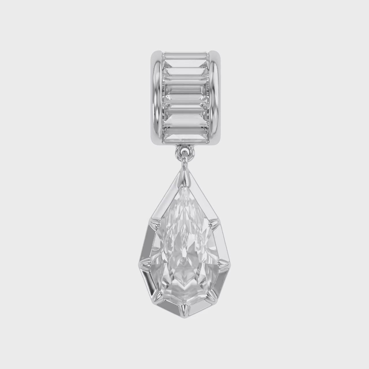 3.75 CTW Pear Shape Lab Grown Diamond Charm Pendant