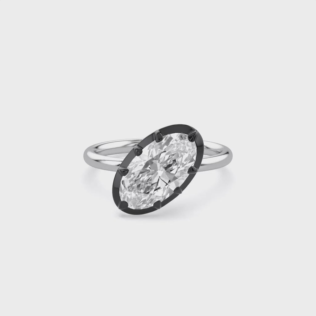 3.00 Carat Oval Cut Lab Grown Diamond Solitaire Engagement Ring
