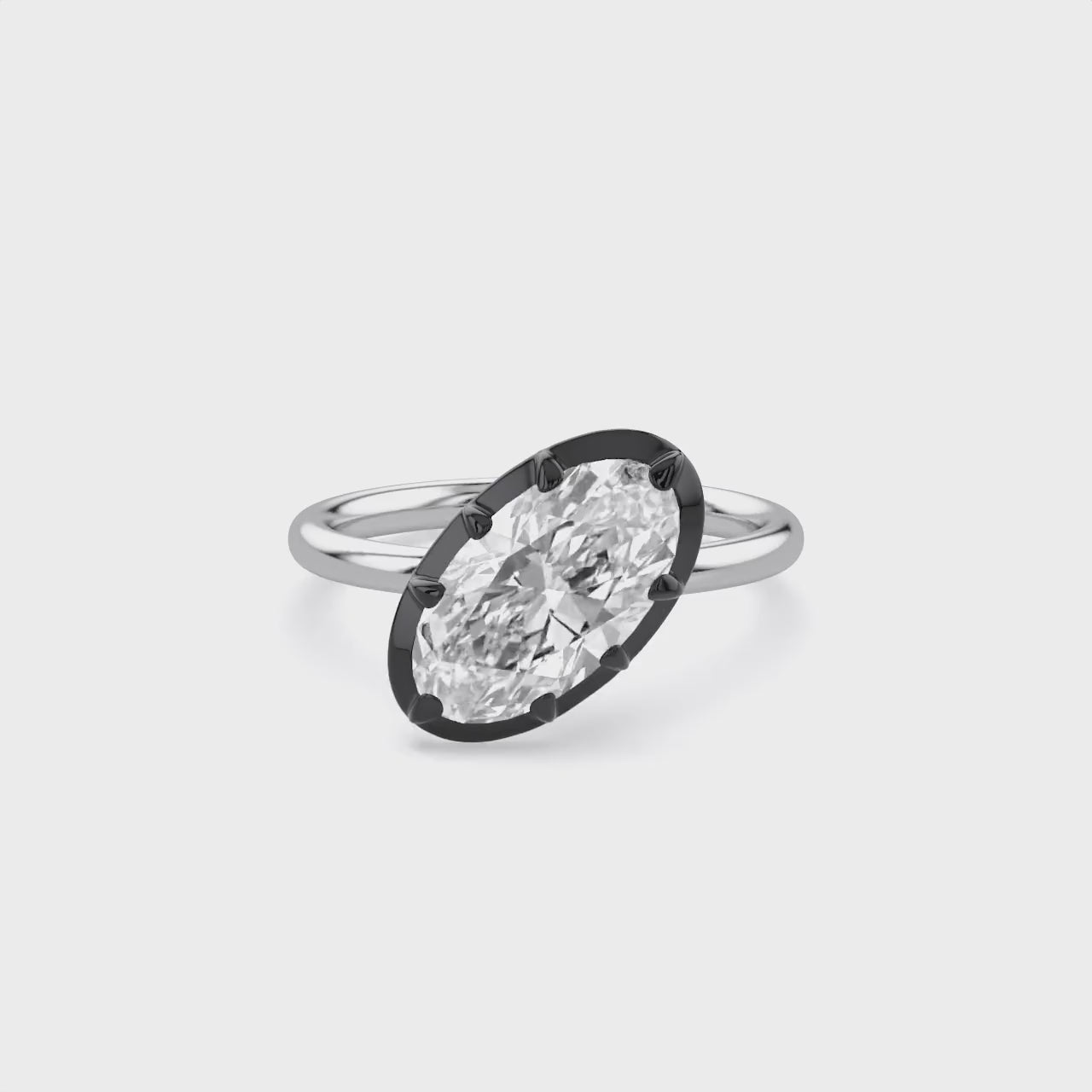 3.00 Carat Oval Cut Lab Grown Diamond Solitaire Engagement Ring
