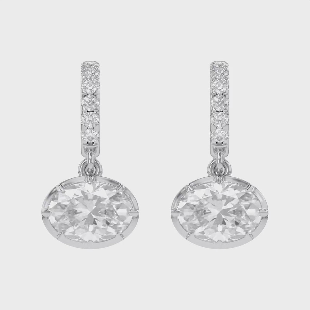 1.75 CTW Oval Lab-Grown Diamond Pendant with Round Accent Diamonds