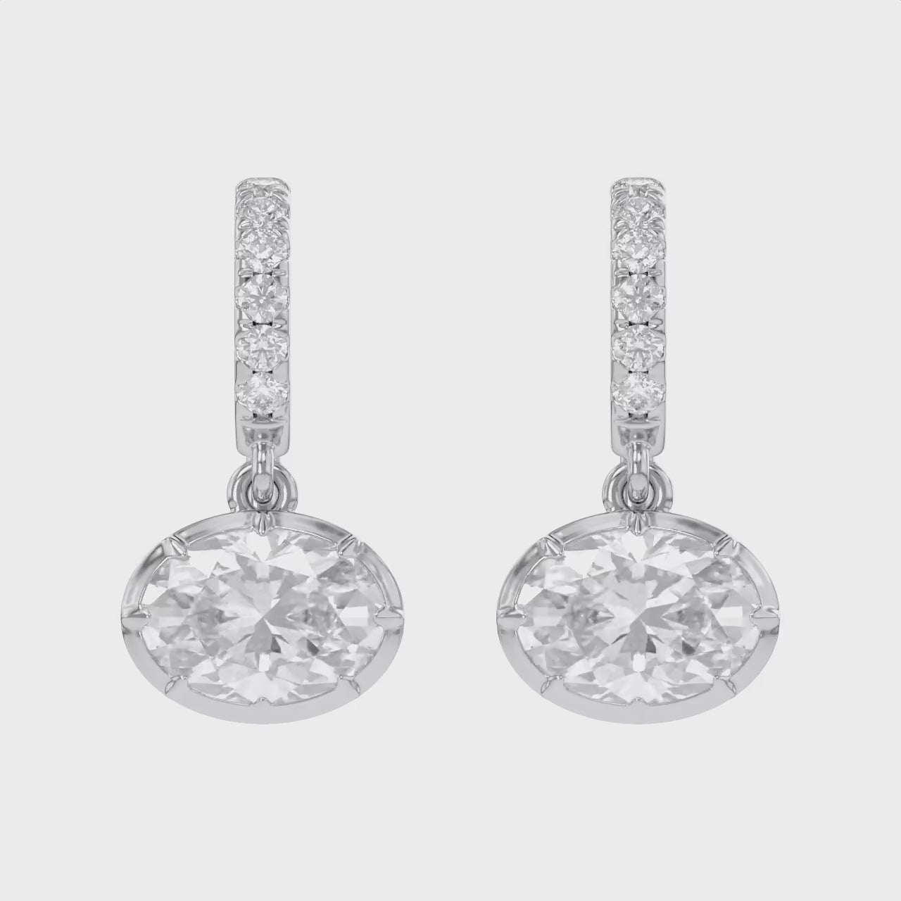 1.75 CTW Oval Lab-Grown Diamond Pendant with Round Accent Diamonds