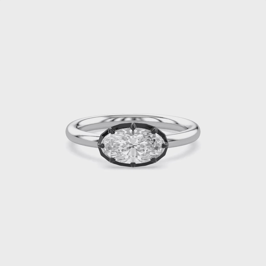 1.10 Carat Oval Cut Lab Grown Diamond Solitaire Engagement Ring