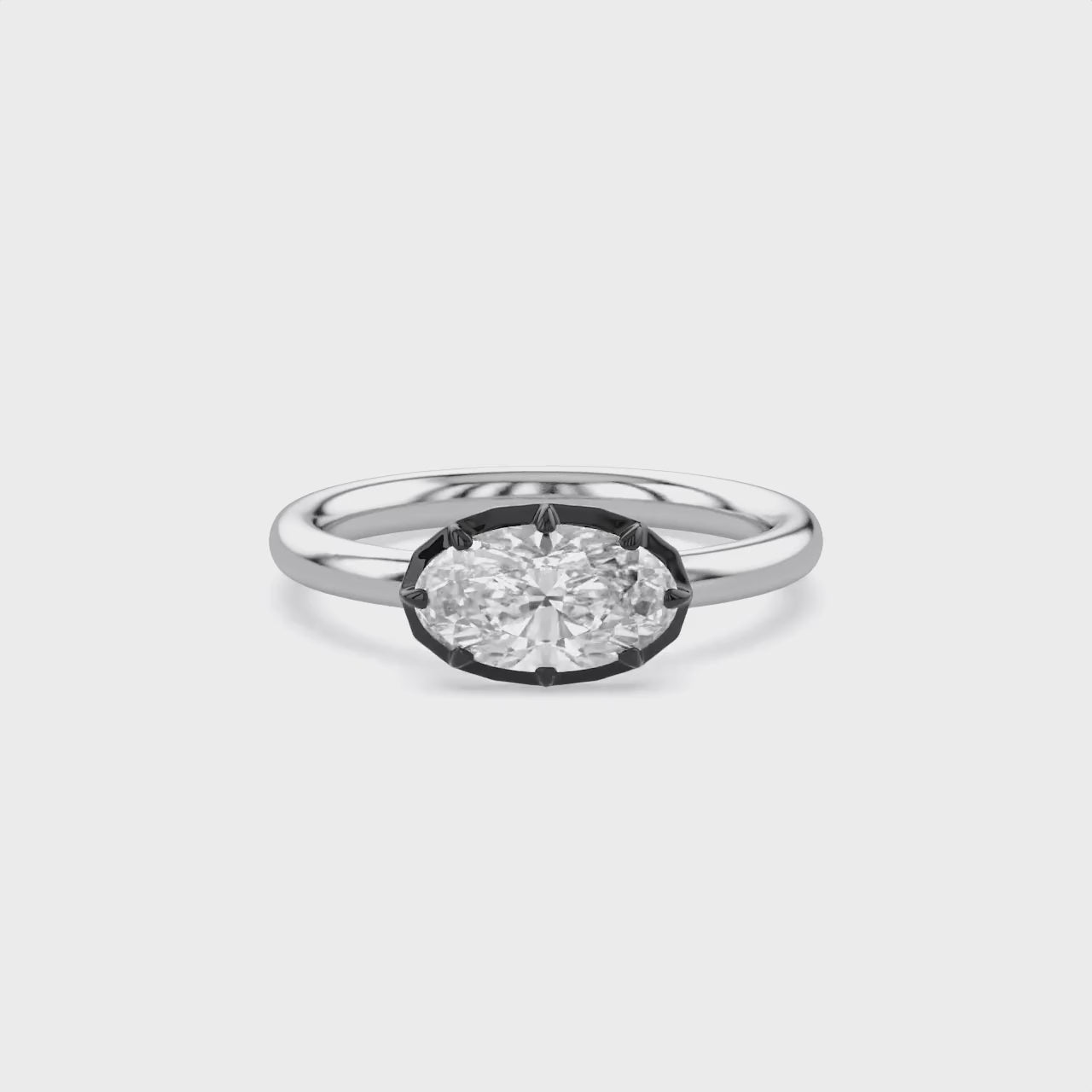 1.10 Carat Oval Cut Lab Grown Diamond Solitaire Engagement Ring