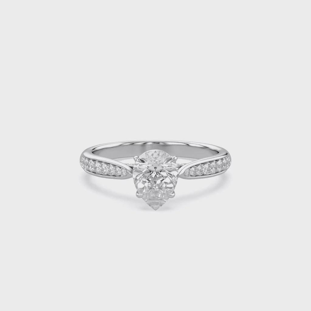 1.05 Carat Polly Pear Shape Stackable Lab Grown Diamond Engagement Ring
