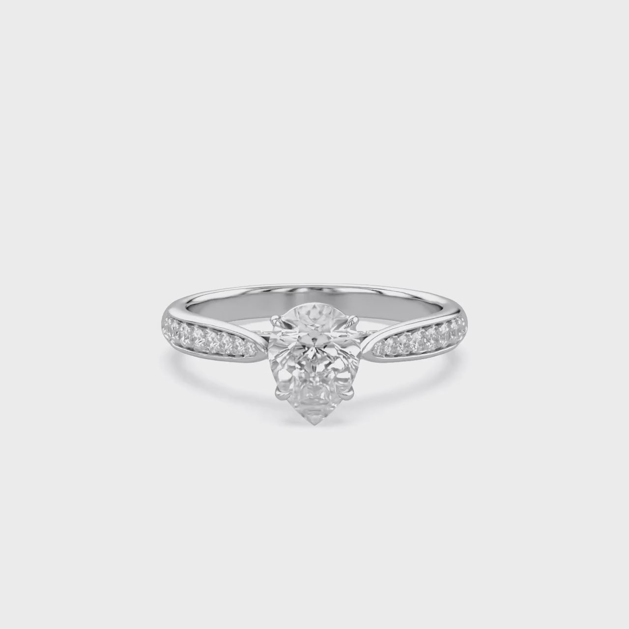 1.05 Carat Polly Pear Shape Stackable Lab Grown Diamond Engagement Ring