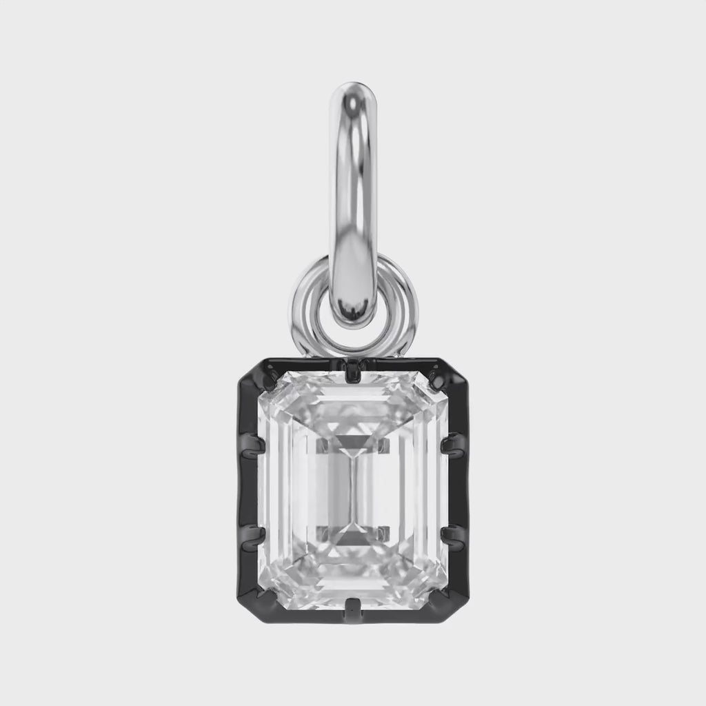 0.80 Carat Emerald Cut Lab Grown Diamond Solitaire Pendant Necklace