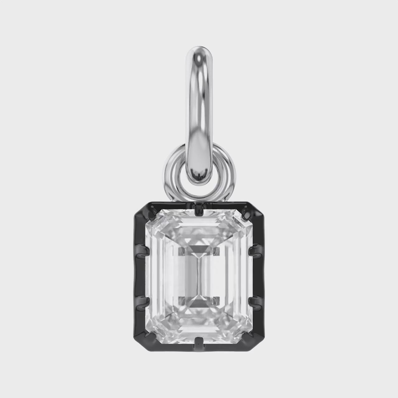 0.80 Carat Emerald Cut Lab Grown Diamond Solitaire Pendant Necklace