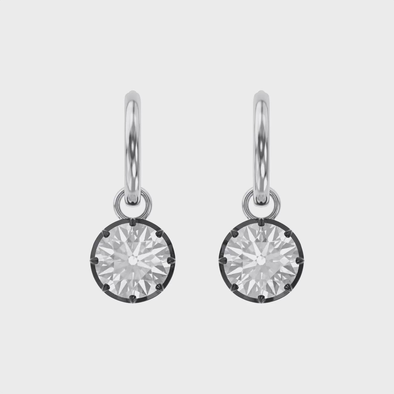 4.65 Carat Round Cut Lab Grown Diamond Drop Solitaire Earrings