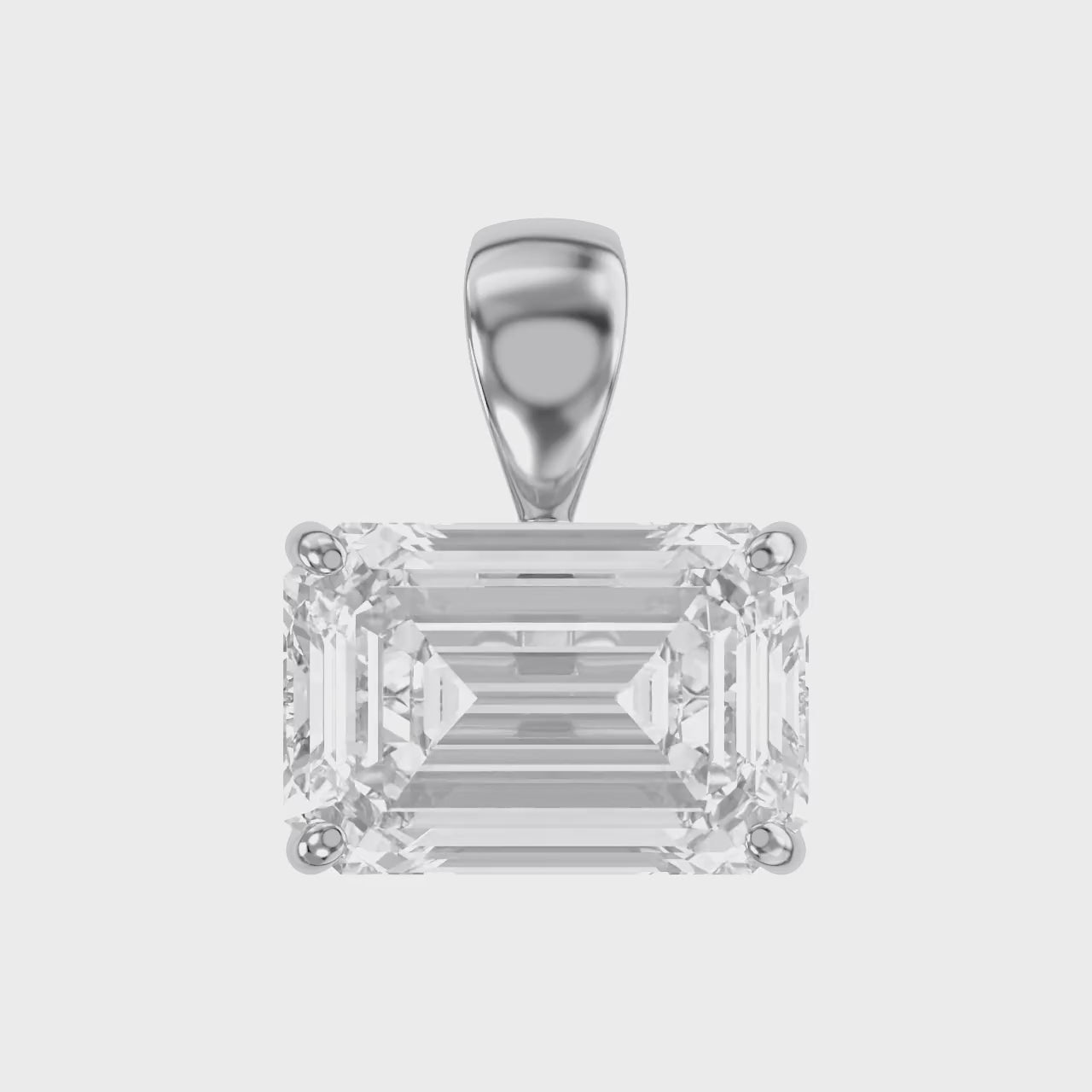 2.00 CTW Emerald Cut Lab Grown Diamond Solitaire Pendant