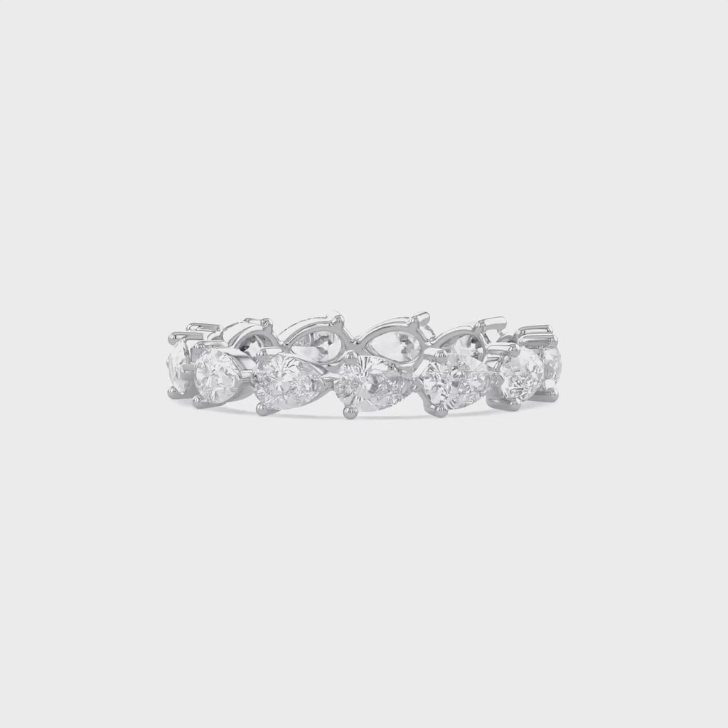 1.40 Carat Pear Shape Lab Grown Diamond Eternity Band Ring