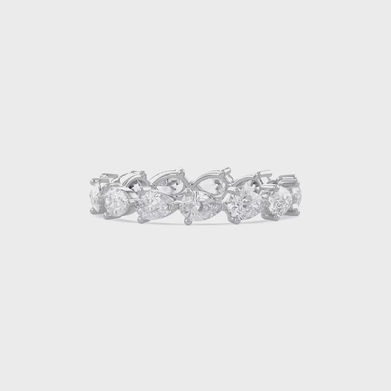 1.40 Carat Pear Shape Lab Grown Diamond Eternity Band Ring