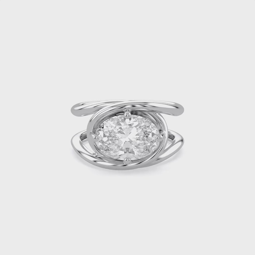 2.25 Carat Oval Cut Lab Grown Diamond Solitaire Ring