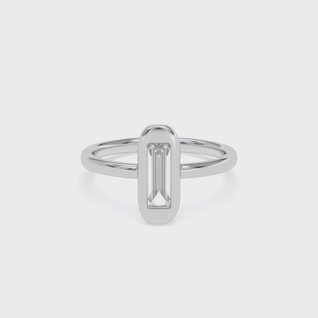 Baguette Shape 0.65 Carat Lab Grown Diamond Solitaire Rings