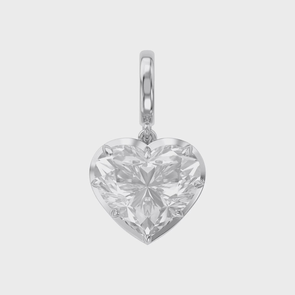 3.00 Carat Amour Heart Shape Lab-Grown Diamond Solitaire Charm Pendant
