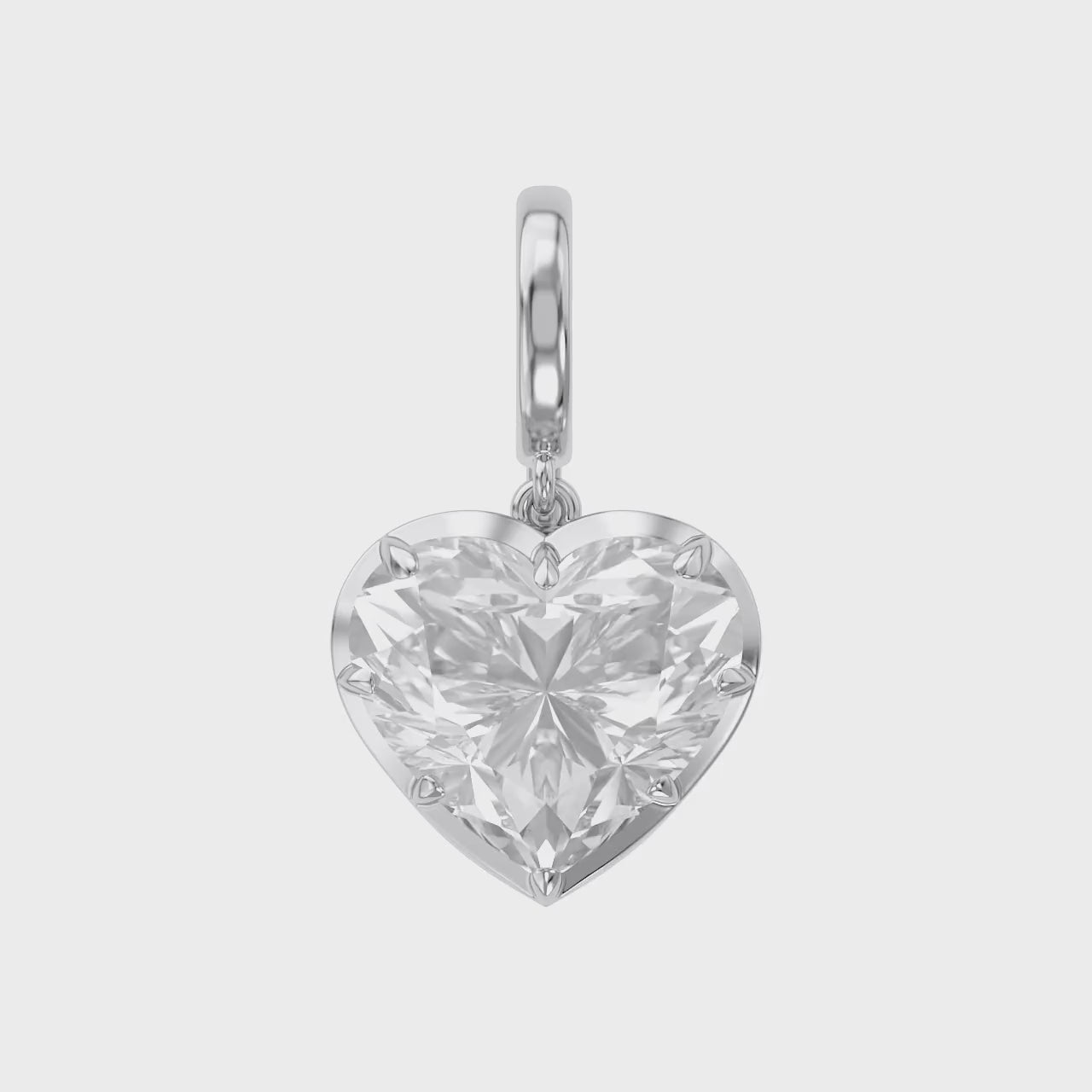 3.00 Carat Amour Heart Shape Lab-Grown Diamond Solitaire Charm Pendant