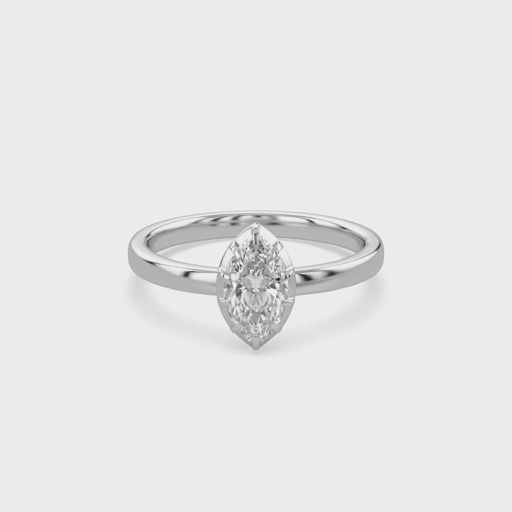 1.00 Carat Marquise Cut Lab Grown Diamond Solitaire Engagement Ring