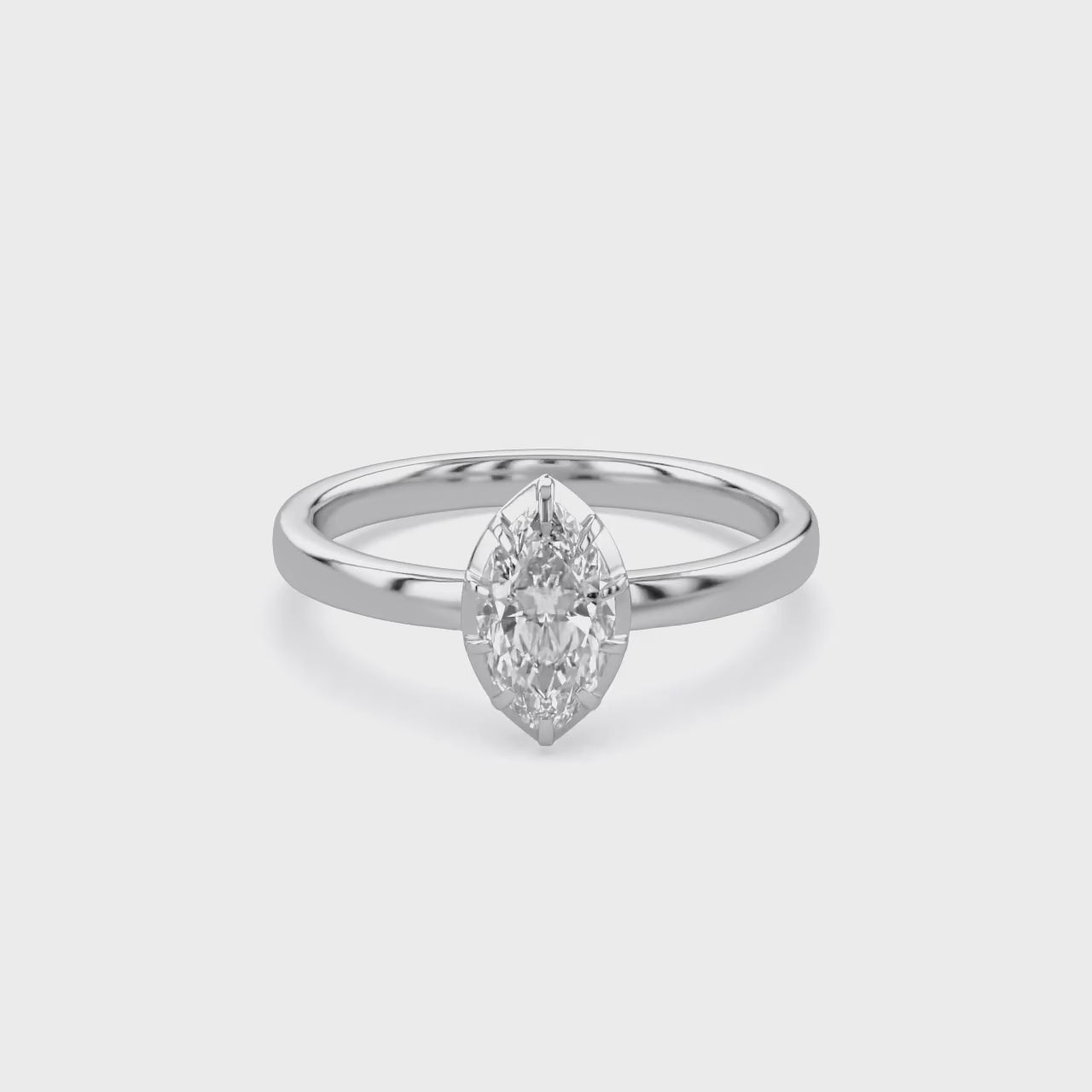 1.00 Carat Marquise Cut Lab Grown Diamond Solitaire Engagement Ring