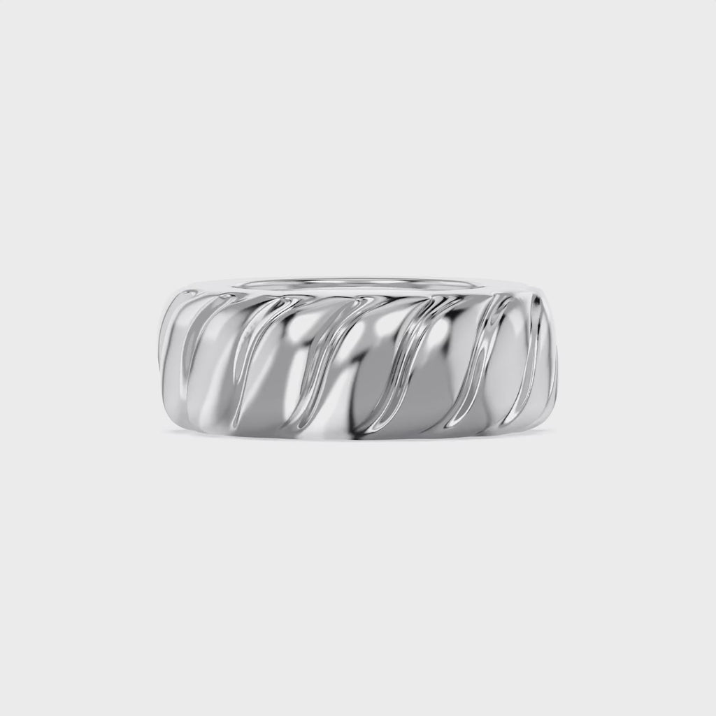 Golden Ripple Dome Oura Ring