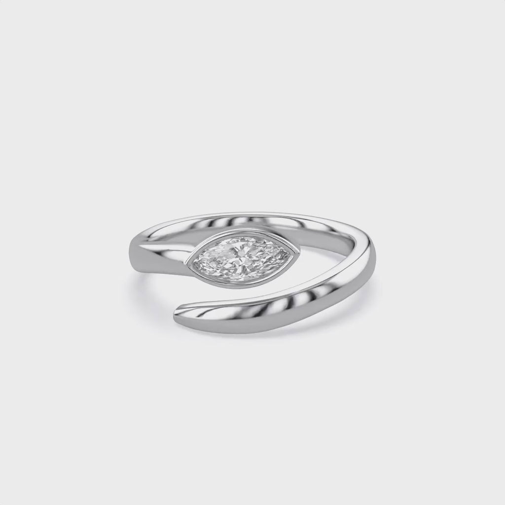0.85 Carat Marquise Shape Lab Grown Diamond Solitaire Engagement Ring