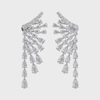 4.30 Ctw Pear and Round Lab Grown Diamond Ear Climbers Stud Earrings