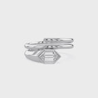 1.60 Carat Step-Cut Hexagon Lab Grown Diamond Solitaire  Ring