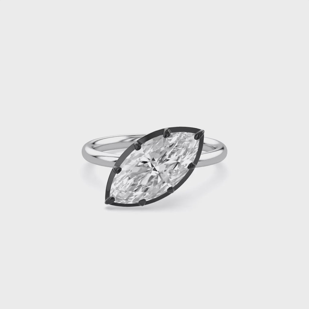 3.00 Carat Marquise Cut Lab Grown Diamond Solitaire Engagement Ring