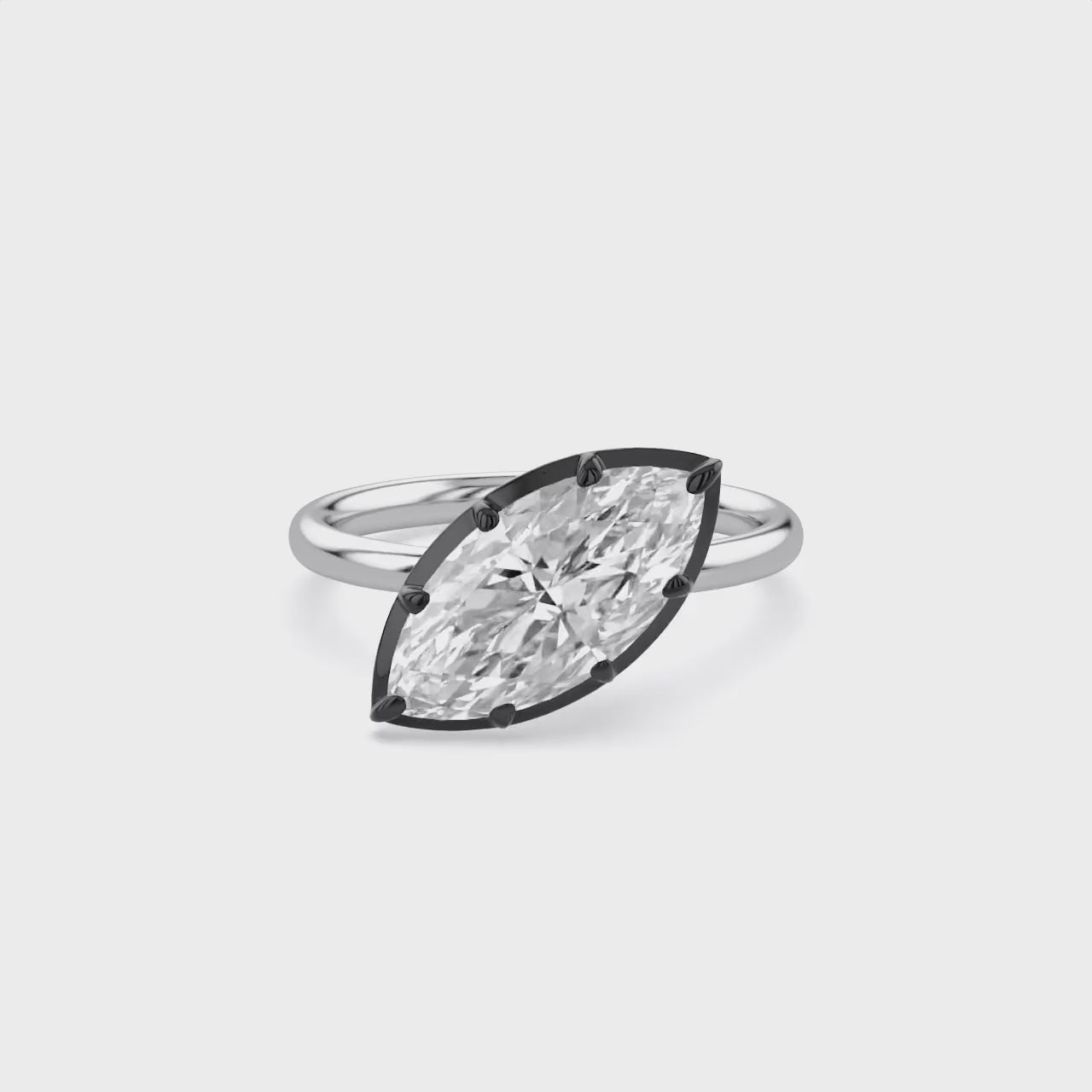 3.00 Carat Marquise Cut Lab Grown Diamond Solitaire Engagement Ring
