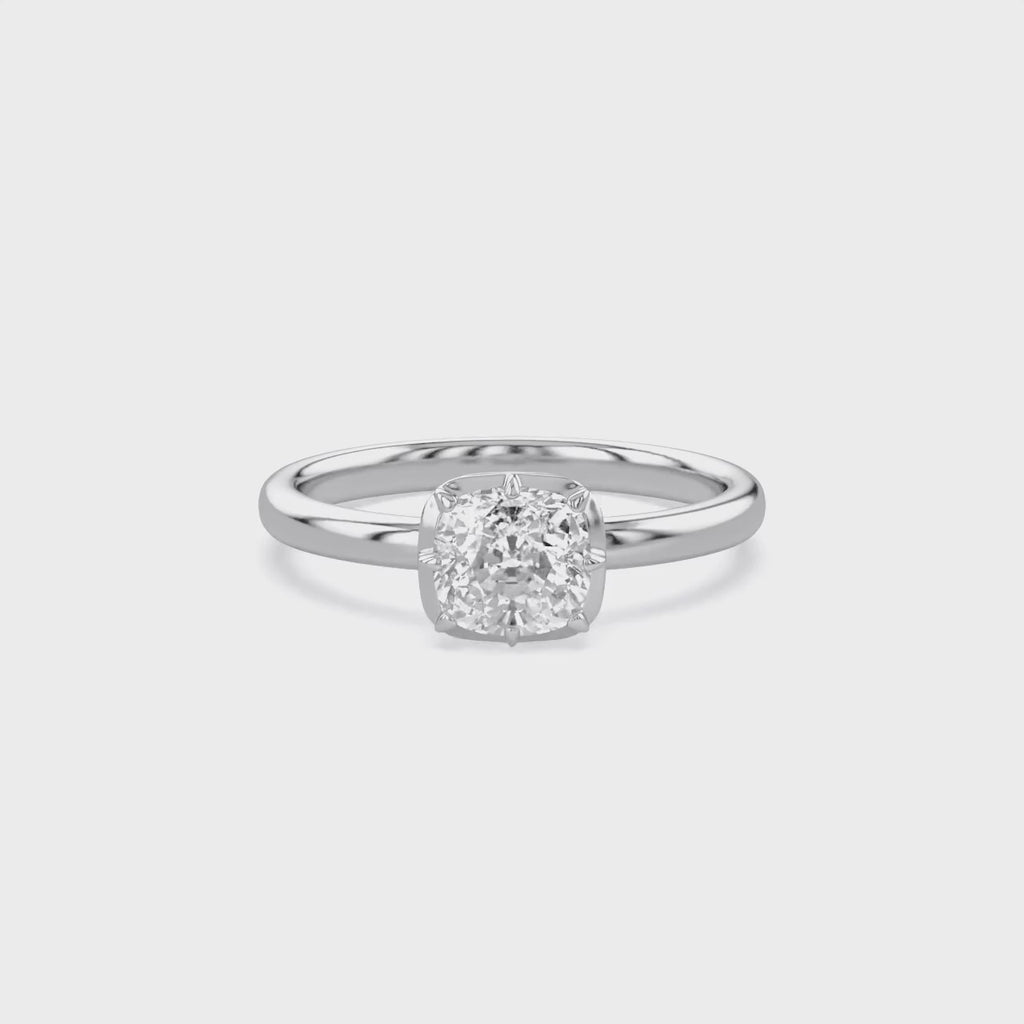 1.00 CTW Cushion Cut Lab Grown Diamond Solitaire Engagement Ring