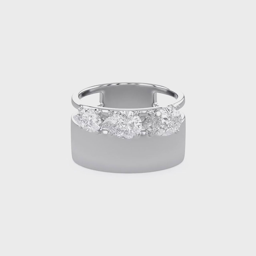 1.50 Carat Lab Grown Diamond Three Stone Engagement Ring