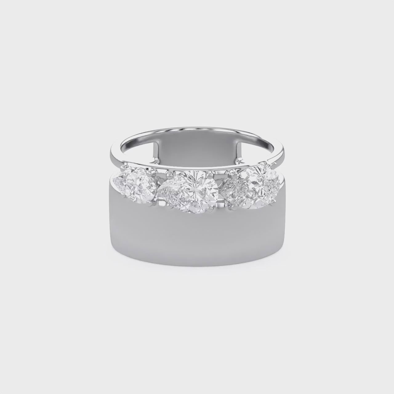 1.50 Carat Lab Grown Diamond Three Stone Engagement Ring