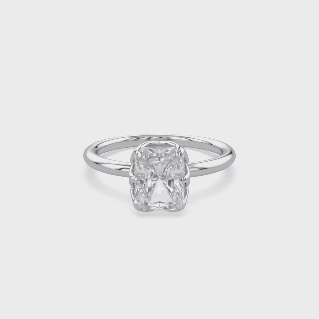 2.55 Carat Auara 6-Prong Radiant Cut Lab Grown Diamond Engagement Ring