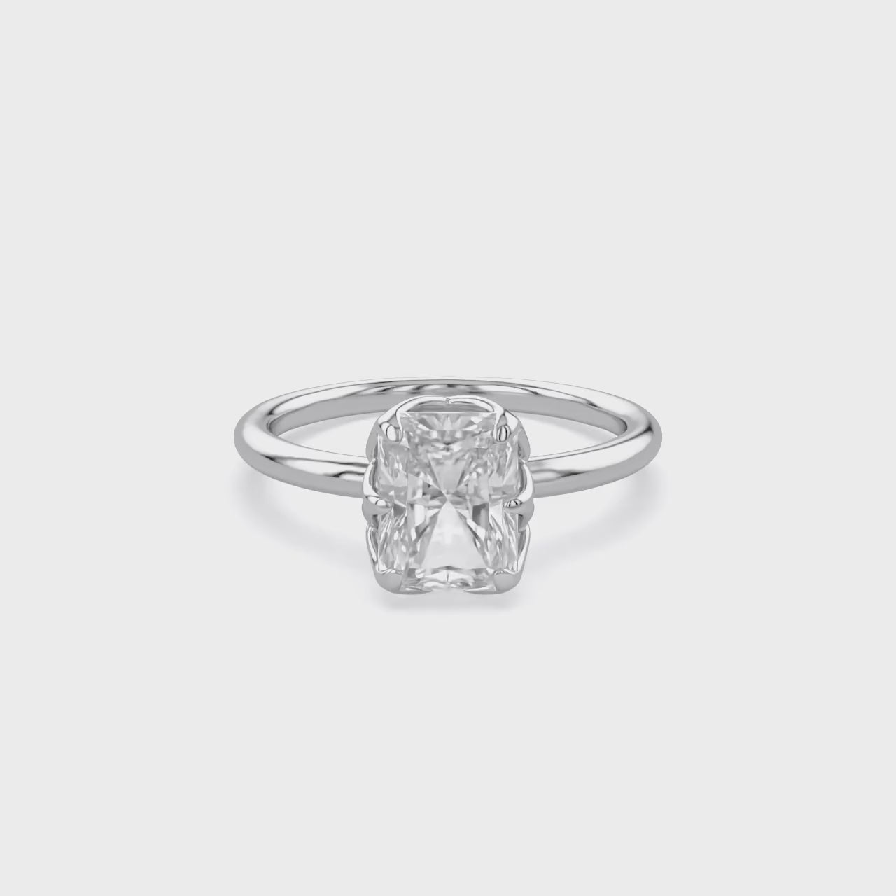 2.55 Carat Auara 6-Prong Radiant Cut Lab Grown Diamond Engagement Ring