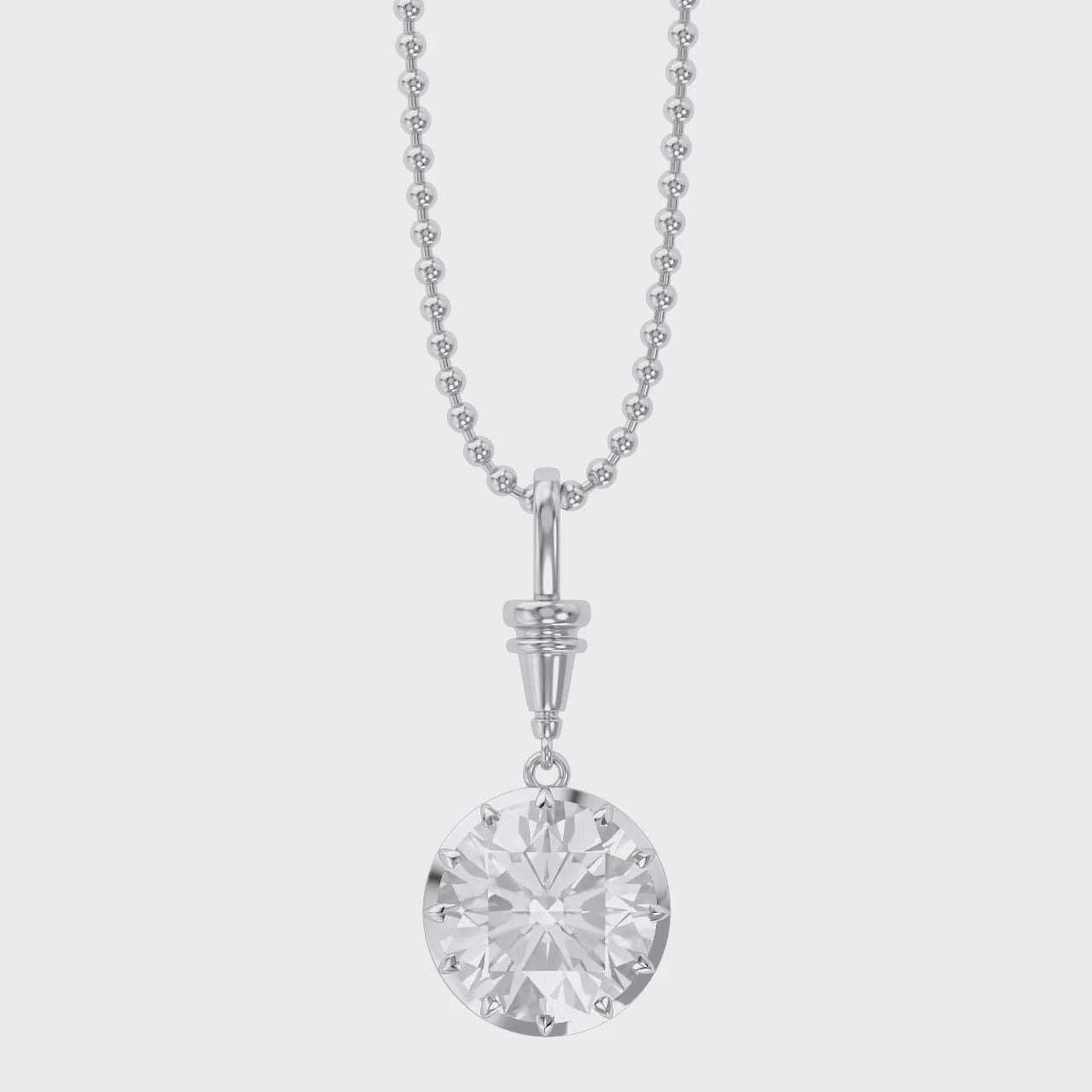 5.00 Carat Round Cut Lab Grown Diamond Charm Necklace