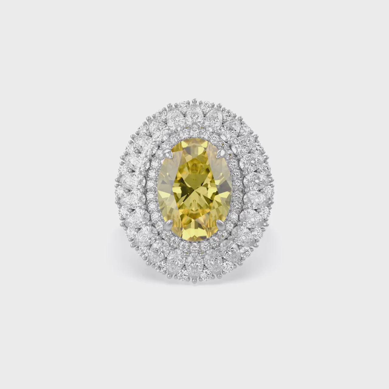 11.00 CT Oval Cut Lab Grown Diamond Split Shank Halo Engagement Ring