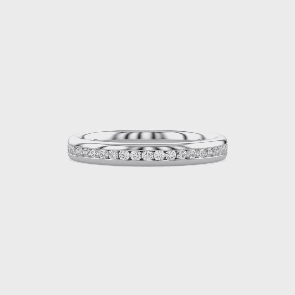 0.25 Carat Round Cut Lab Grown Diamond Half Eternity Band Ring