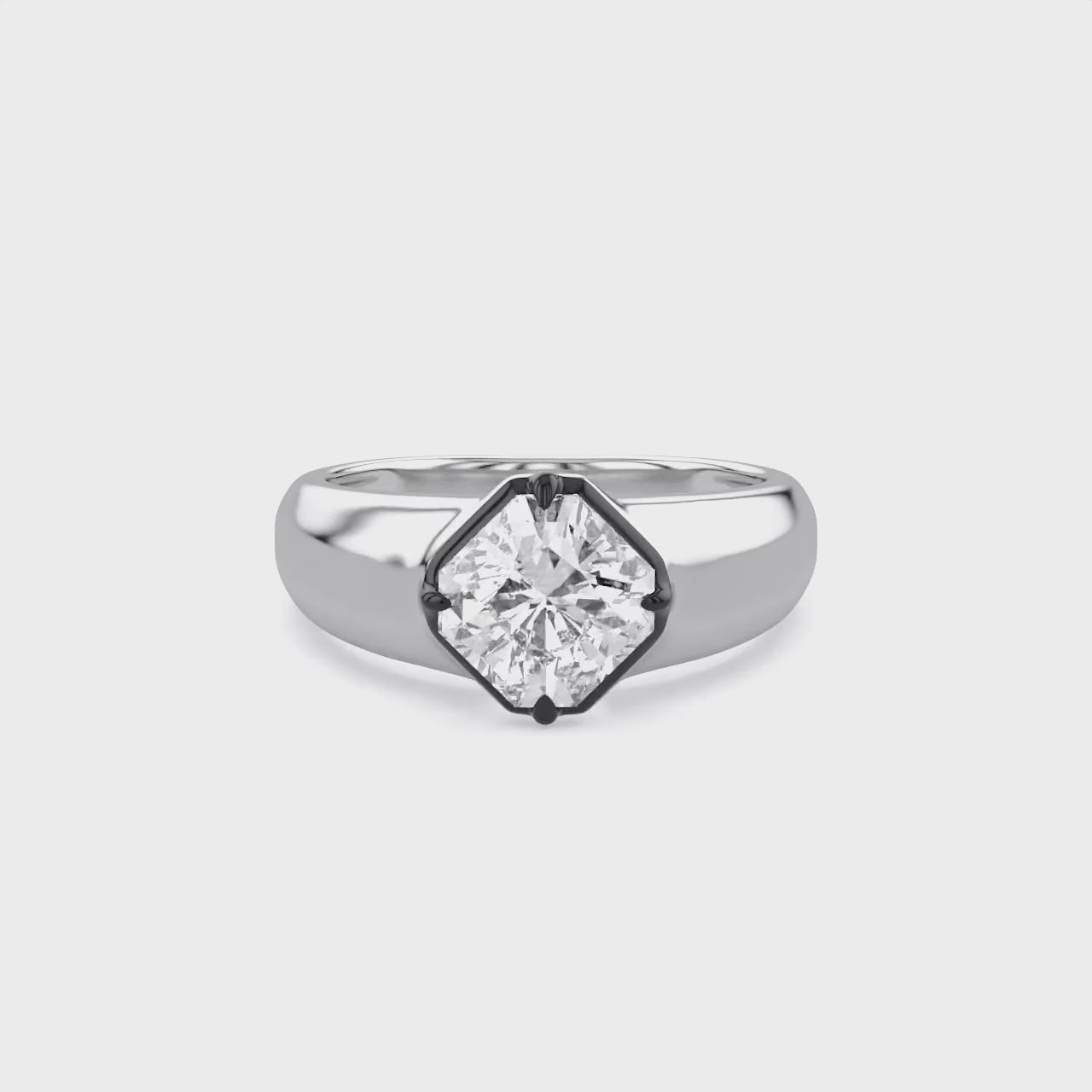 2.00 Carat Asscher Cut Lab Grown Diamond Solitaire Engagement Ring