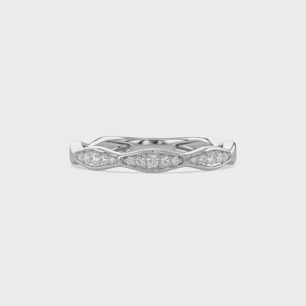 0.12 Carat Round Cut Lab Grown Diamond Half Eternity Ring