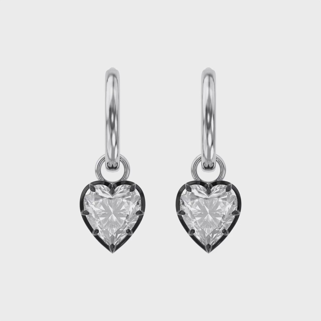 3.30 Carat Heart Shape Lab Grown Diamond Drop Solitaire Earrings